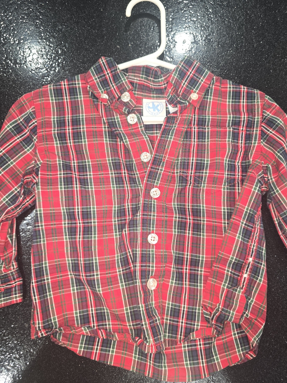 JK Baby Red Plaid Button-Down Shirt for Kids